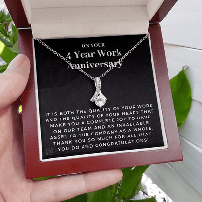 4 Year Job Anniversary Gift | Thank You Gift from Boss, Employee Work Appreciation, Co-Worker, Congrats, Years of Service AN04B