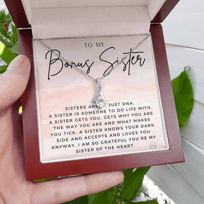 Bonus Sister Gift | Sister in Law Gift, Best Friend Necklace, Roommate, Step Sister, Christian, Birthday 25th, 16th, 30th, Christmas 1104cBA