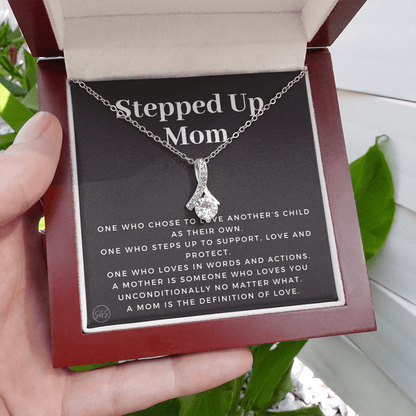 Stepped Up Mom | Gift for Stepmom, Bonus Mom, Stepmother, Grandma, Second Mama, From Step Daughter Son, Christmas, Birthday, Foster 1105bB