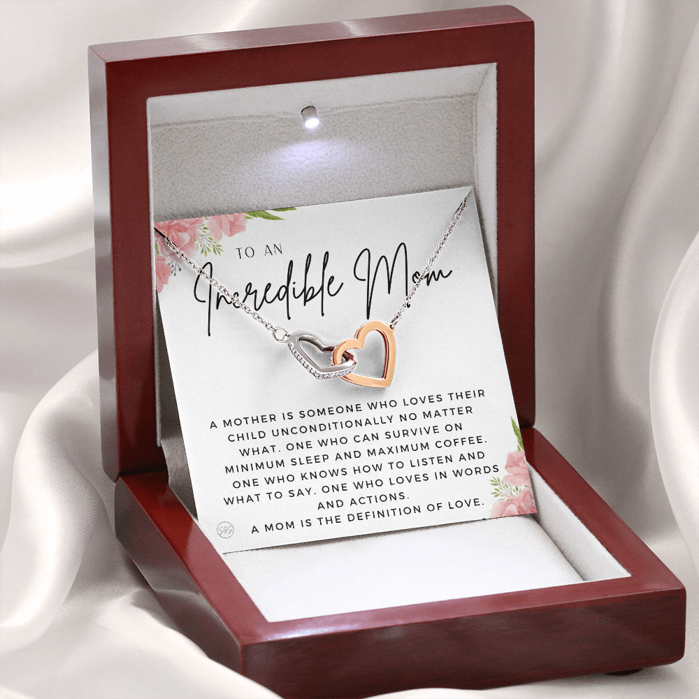 For An Incredible Mom | Gift for Mom, Christmas Gift, Mother's Day Necklace, From Daughter, Gift for New Mom, Pregnant Sister Gift 1112aacHA
