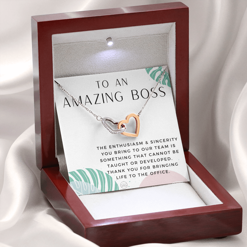 Gift for an Amazing Boss - Thank You Gift, Office Gift, Boss' Day Necklace 1215bjH