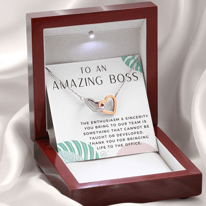 Gift for an Amazing Boss - Thank You Gift, Office Gift, Boss' Day Necklace 1215bjH