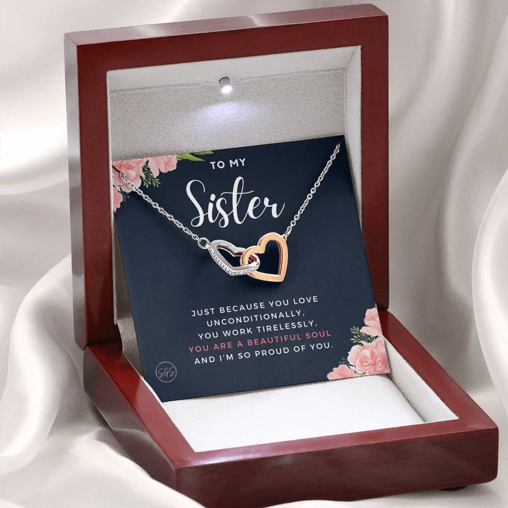 sister proud of you 0707j Hearts Necklace