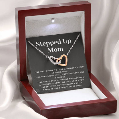 Stepped Up Mom | Gift for Stepmom, Bonus Mom, Stepmother, Mother's Day Present, Grandma, Second Mama, From Step Daughter Son, Christmas, Birthday, Foster 1105bH