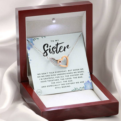 0625E Estranged Sister Hearts Necklace