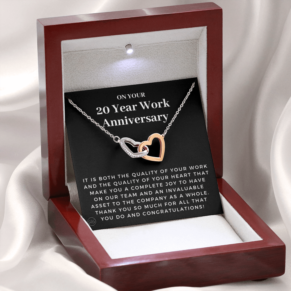 20 Year Job Anniversary Gift | Thank You Gift from Boss, Employee Work Appreciation, Co-Worker, Congrats, Years of Service AN20H