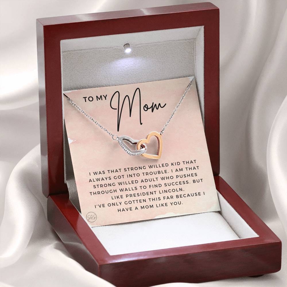 0921g Long Distance Mom Hearts Necklace
