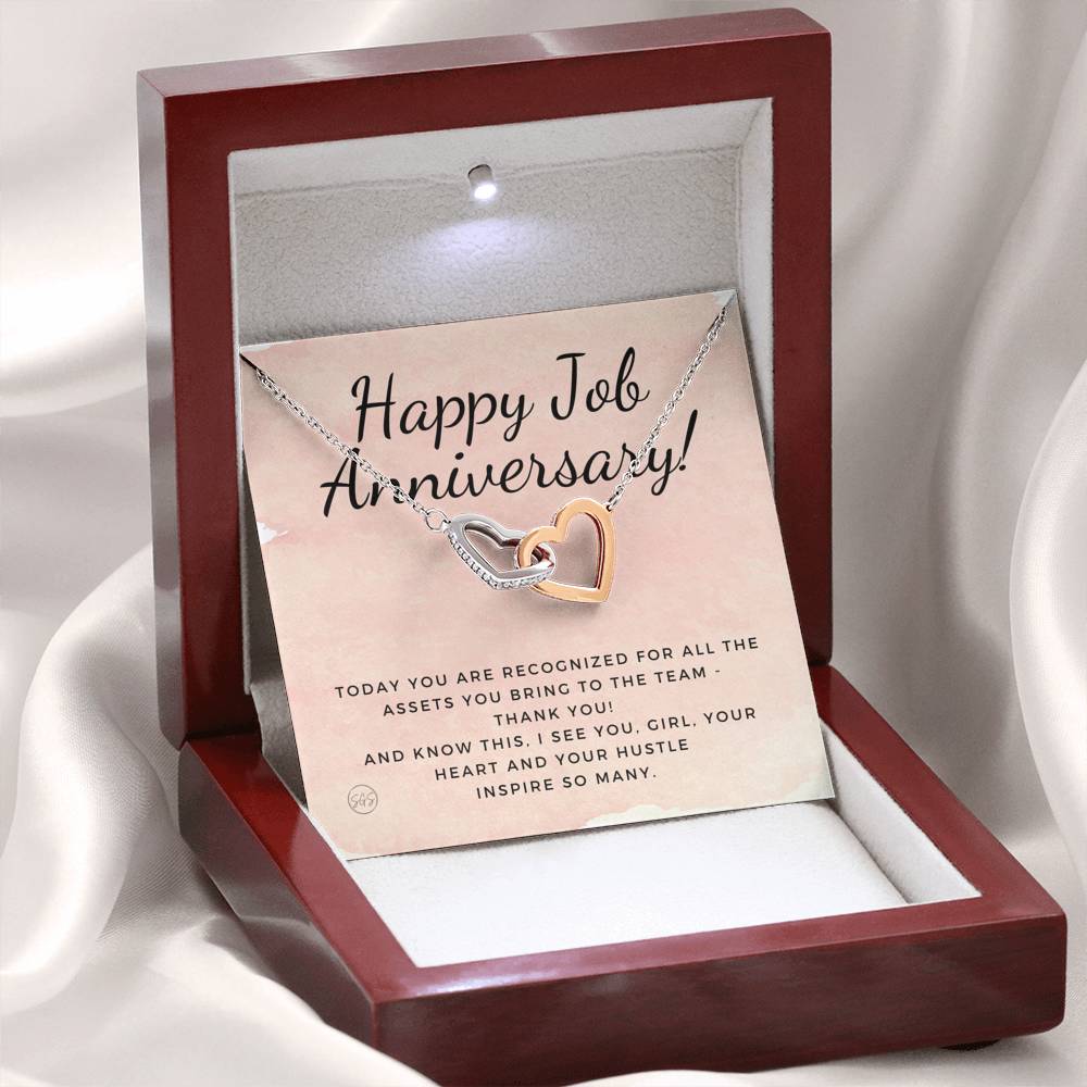 Job Anniversary 0707e Hearts Necklace