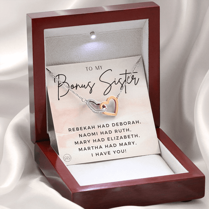 Bonus Sister Gift | Sister in Law Gift, Best Friend Necklace, Roommate, Step Sister, Christian, Birthday 25th, 16th, 30th, Christmas 1104fHA