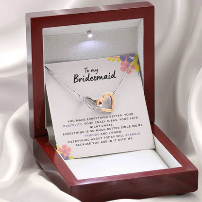 BridesmaidSparkle Hearts Necklace