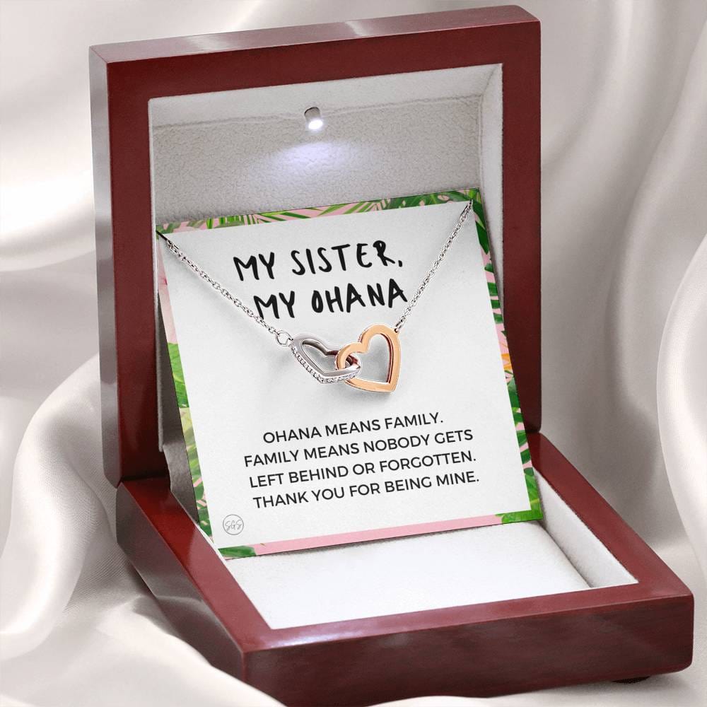 0929 ohana sister Hearts Necklace