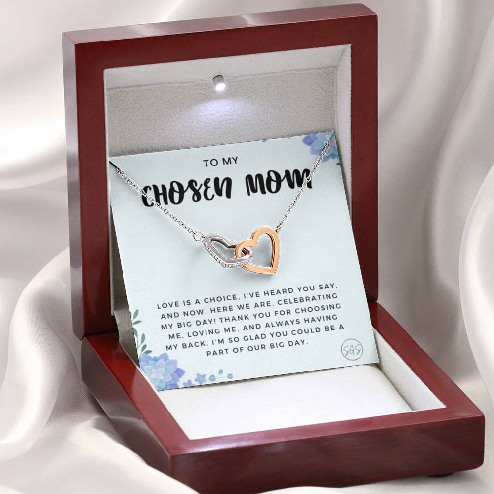 0625I Chosen Mom Wedding Hearts Necklace