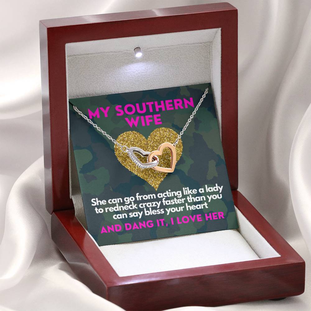 Interlocking Hearts - Southern Wife - Camo Gold Heart