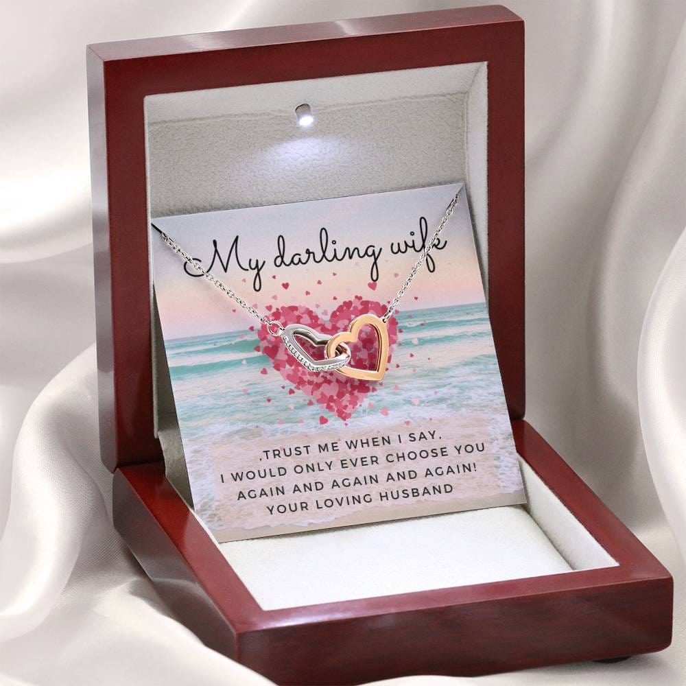 Interlocking Hearts - My Darling Wife - Beach Heart