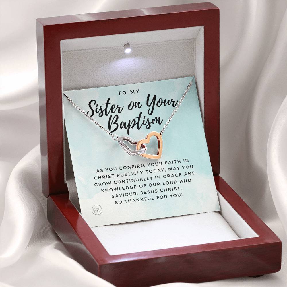 sister baptism 0707m Hearts Necklace