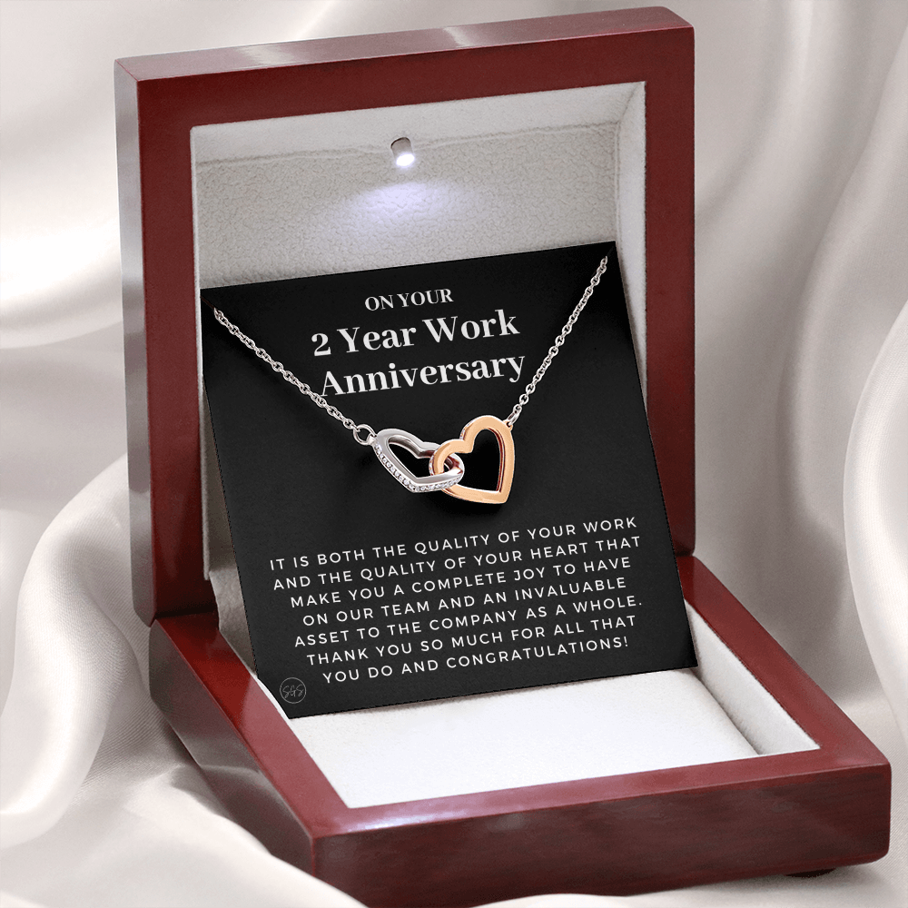 2 Year Job Anniversary Gift | Thank You Gift from Boss, Employee Work Appreciation, Co-Worker, Congrats, Years of Service AN02H