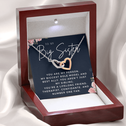Big Sister Gift | Necklace for Older Sister, Christmas Idea, Birthday Present from Younger Sister, Best Big Sis, Heartfelt & Cute 1111bHA