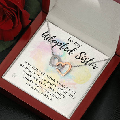 Adoption Day Gift for New Sister | Stuff Gina Says, Bonus Sister Necklace, Officially Forever Family, Unbiological Big Sis & Little Sis, Girl, Teen, 0709hH