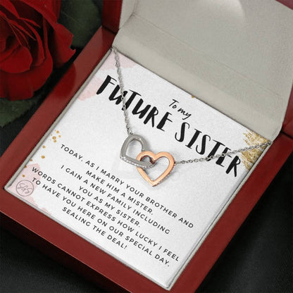 To My Future Sister | Stuff Gina Says, Thank You Gift from the Bride, Sister of the Groom, Wedding, Rehearsal Dinner, Necklace, Cute Minimalist Jewelry 0624I