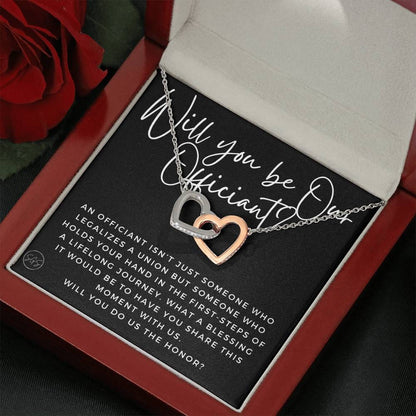 Wedding Officiant Proposal Gift | Stuff Gina Says, Will You Marry Us? Will You Be Our Officiant? For Friends, Best Friend Bestie Necklace Bridal Party 0817cH