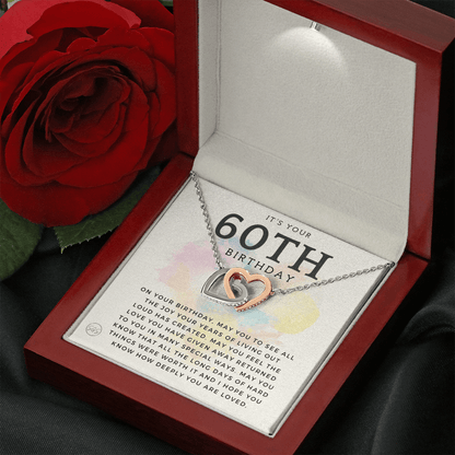 60th Birthday Gift for Women | Bday Present for Mom, Stepmom, Grandma, Friend, Employee, Funny and Heartfelt Card and Necklace 2804h