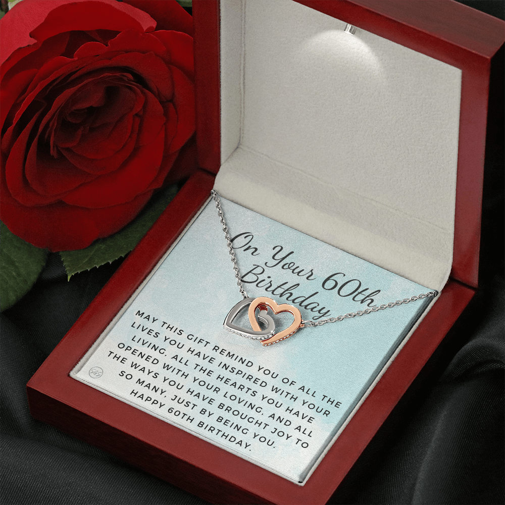 60th Birthday Gift for Women | Bday Present for Mom, Stepmom, Grandma, Friend, Employee, Funny and Heartfelt Card and Necklace 2803h