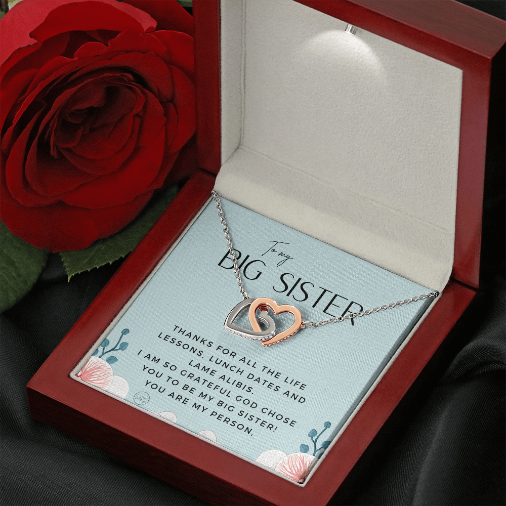 Big Sister Gift | Necklace for Older Sister, Christmas Idea, Birthday Present from Younger Sister, Best Big Sis, Heartfelt & Cute 1111gcHA