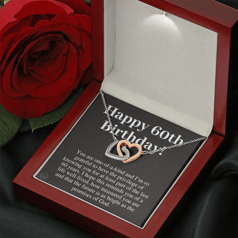 60th Birthday Gift for Women | Bday Present for Mom, Stepmom, Grandma, Friend, Employee, Funny and Heartfelt Card and Necklace 2807h