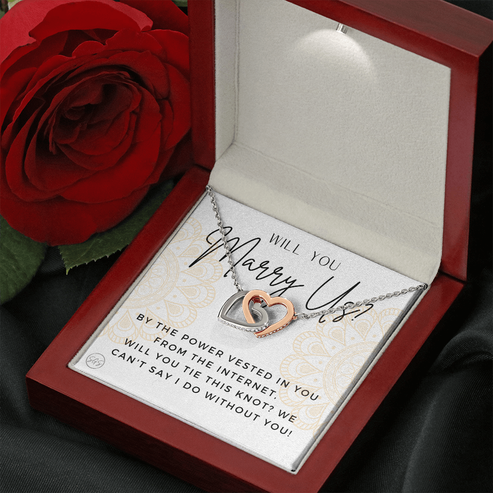 Wedding Officiant Proposal Gift | Will You Marry Us? Will You Be Our Officiant? For Friends, Best Friend Bestie Necklace Bridal Party 0817hhA
