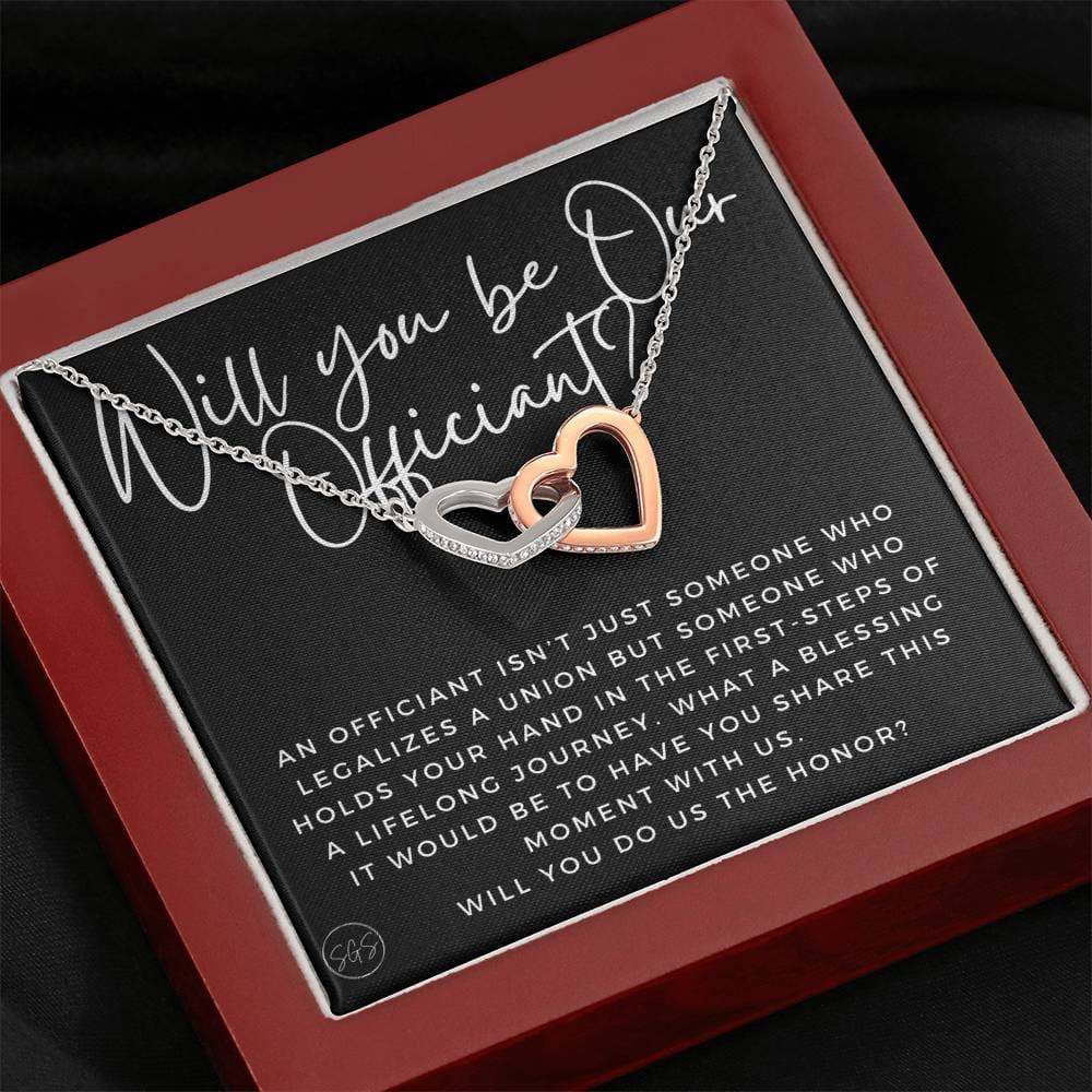 Wedding Officiant Proposal Gift | Stuff Gina Says, Will You Marry Us? Will You Be Our Officiant? For Friends, Best Friend Bestie Necklace Bridal Party 0817cH