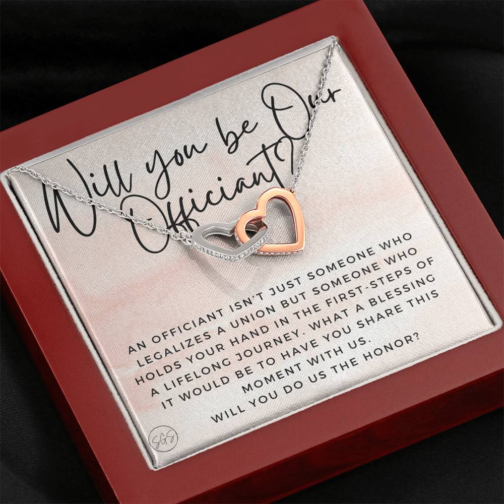 Wedding Officiant Proposal Gift | Stuff Gina Says, Will You Marry Us? Will You Be Our Officiant? For Friends, Best Friend Bestie Necklace Bridal Party 0817cH