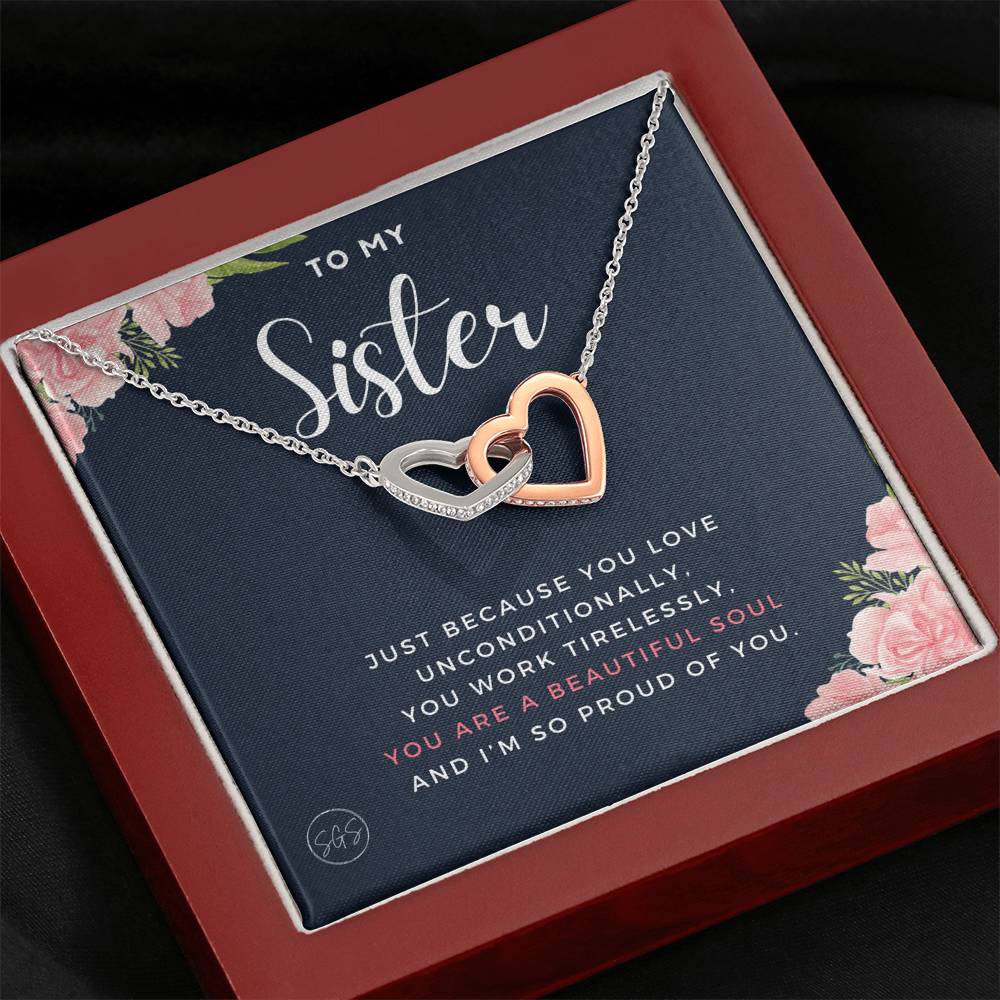 sister proud of you 0707j Hearts Necklace