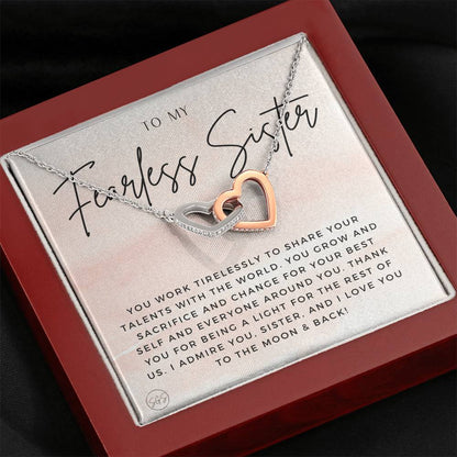 Fearless Sister 0705H Hearts Necklace