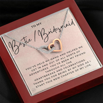 Bestie Bridesmaid 0712f Hearts Necklace