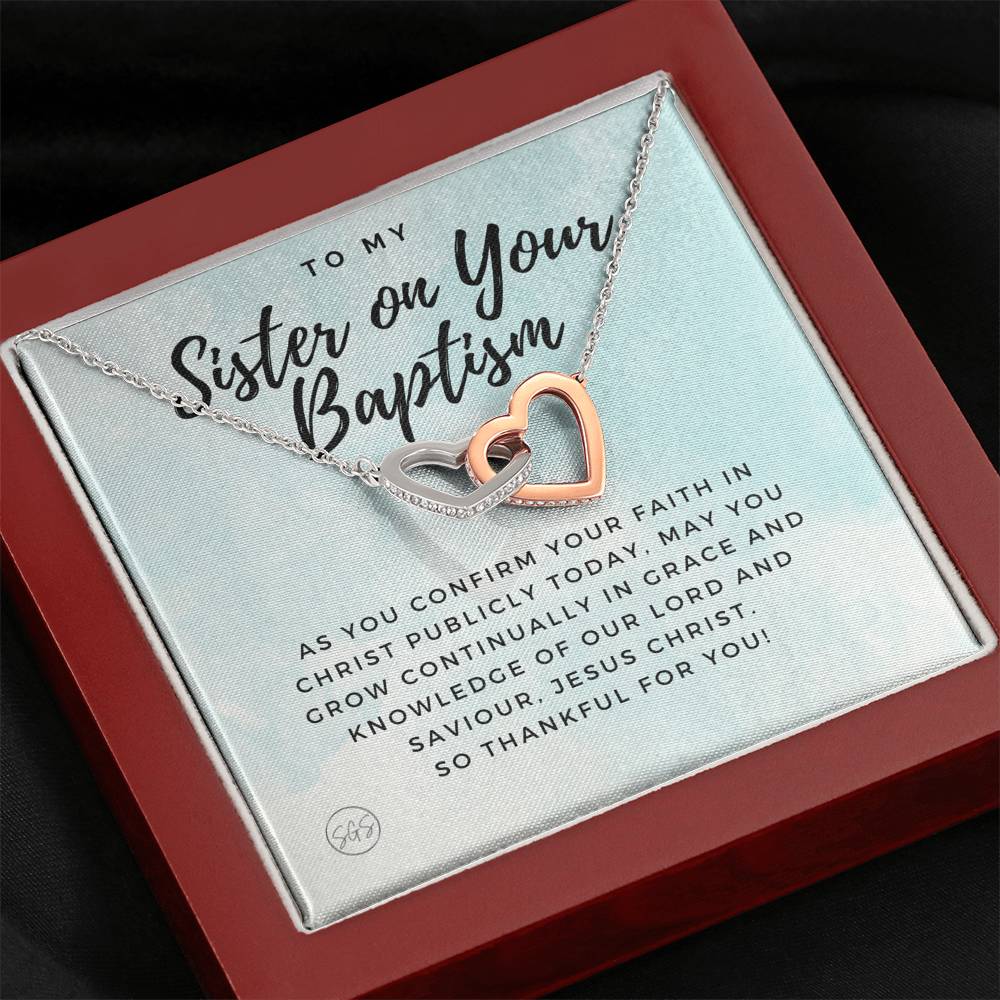 sister baptism 0707m Hearts Necklace