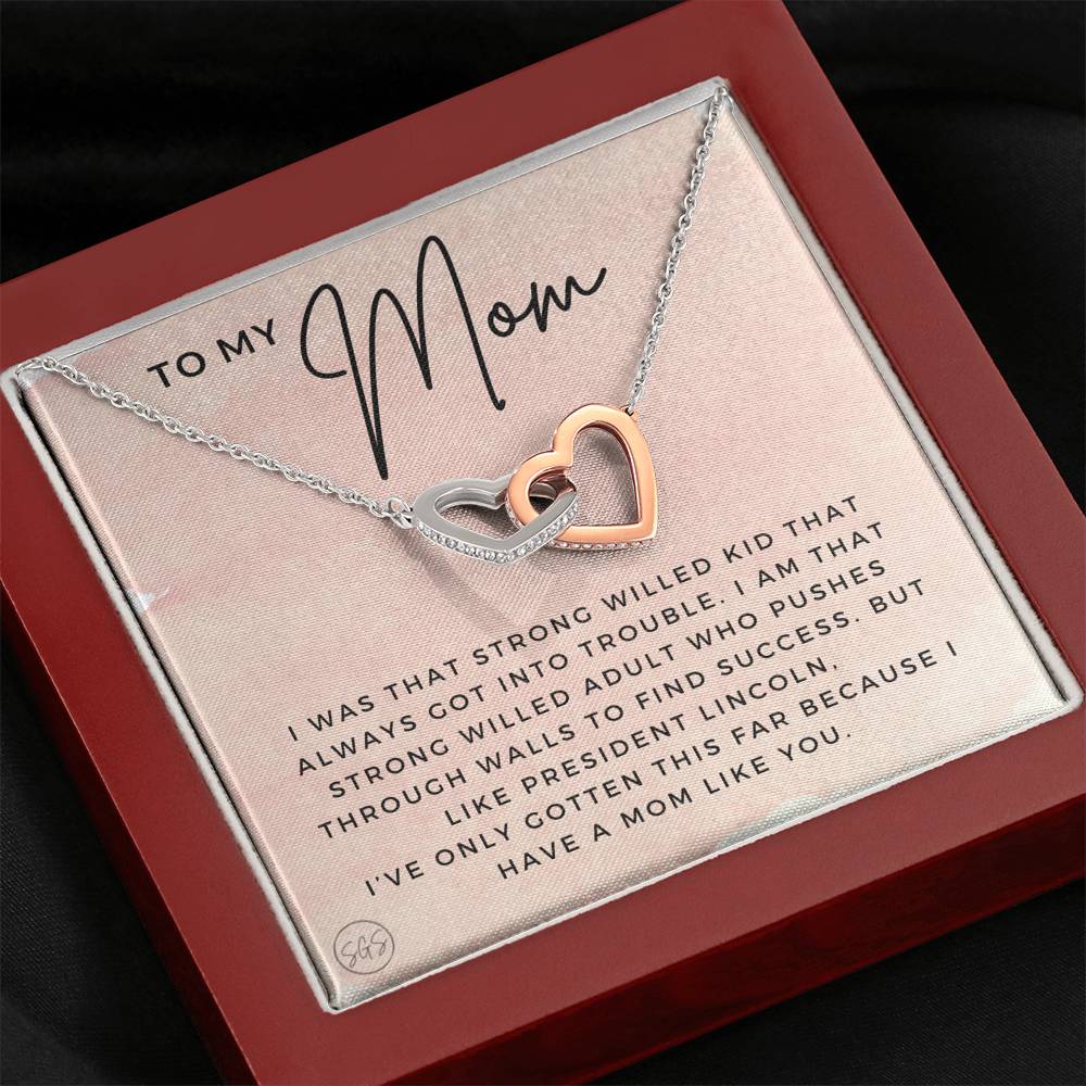 0921g Long Distance Mom Hearts Necklace