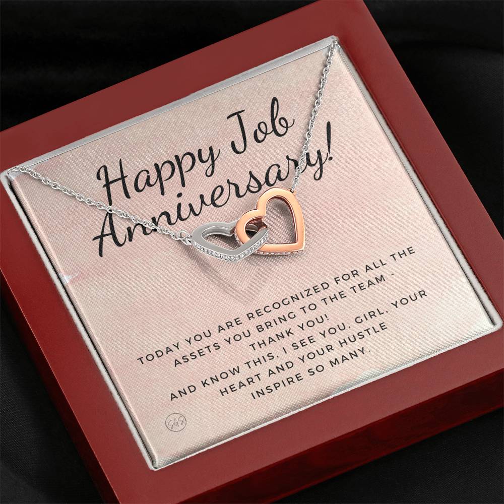 Job Anniversary 0707e Hearts Necklace