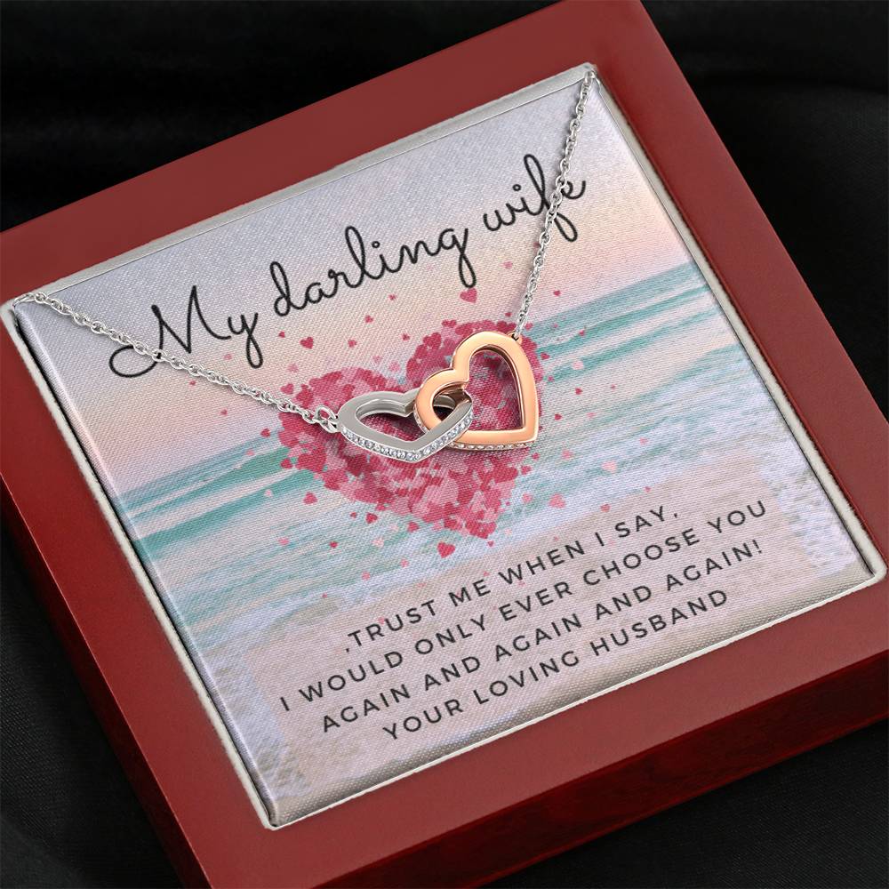 Interlocking Hearts - My Darling Wife - Beach Heart