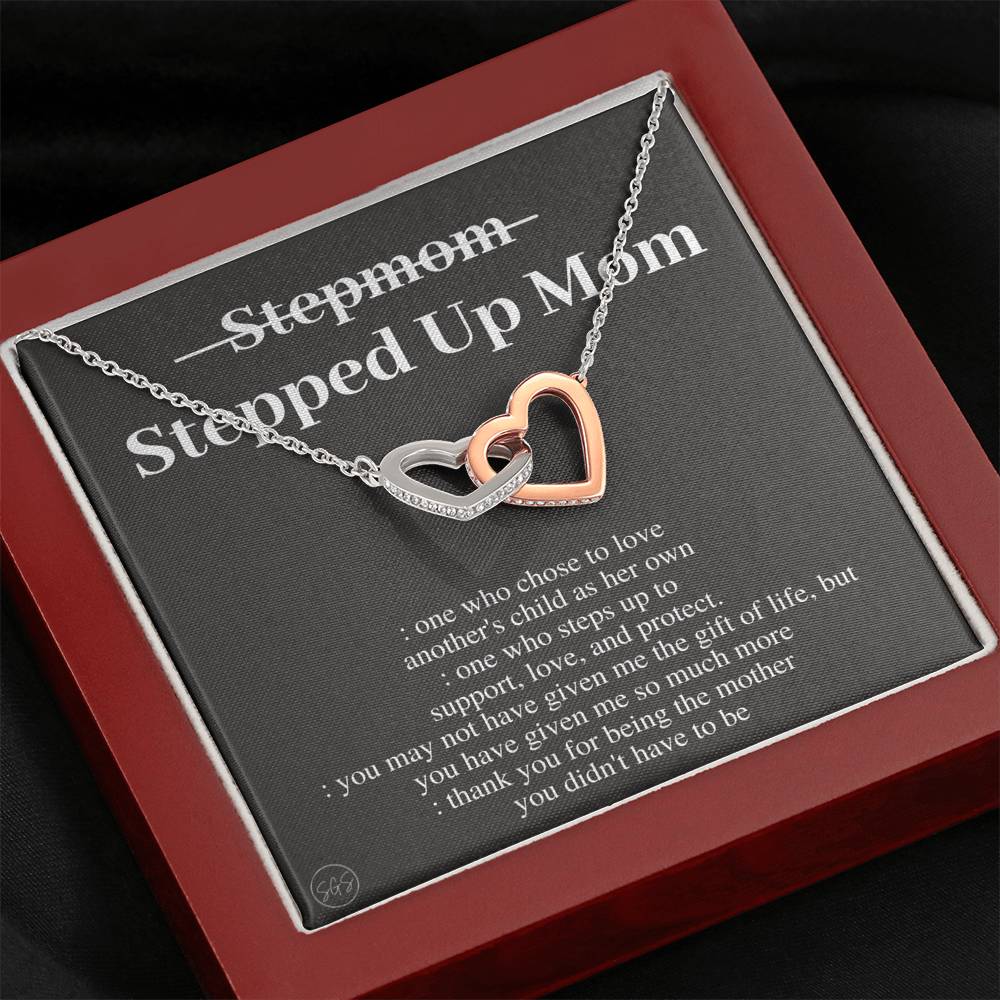 Stepped Up Mom | Gift for Stepmom, Bonus Mom, Stepmother, Mother's Day Present, Grandma, Second Mama, From Step Daughter Son, Christmas, Birthday, Foster 1105dH