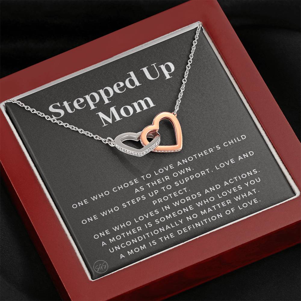 Stepped Up Mom | Gift for Stepmom, Bonus Mom, Stepmother, Mother's Day Present, Grandma, Second Mama, From Step Daughter Son, Christmas, Birthday, Foster 1105bH