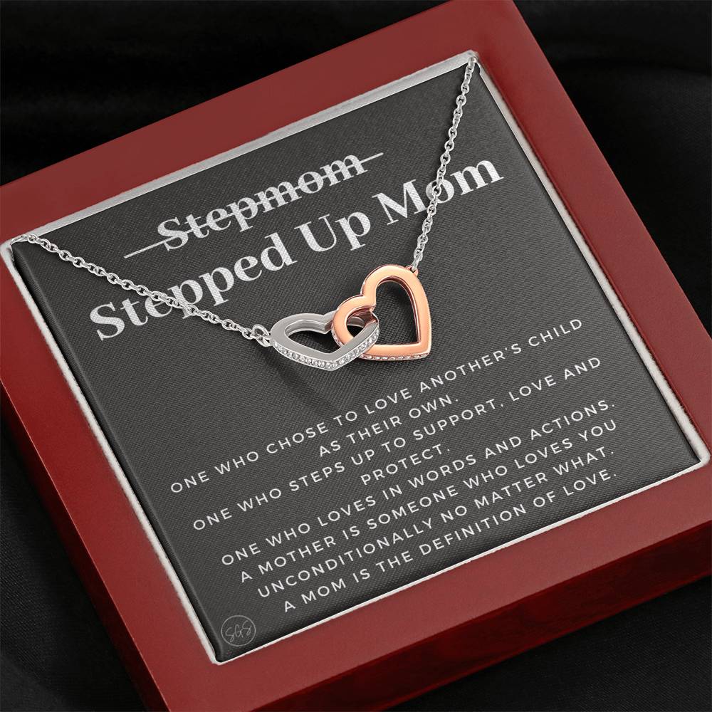 Stepped Up Mom | Gift for Stepmom, Bonus Mom, Stepmother, Mother's Day Present, Grandma, Second Mama, From Step Daughter Son, Christmas, Birthday, Foster 1105cH