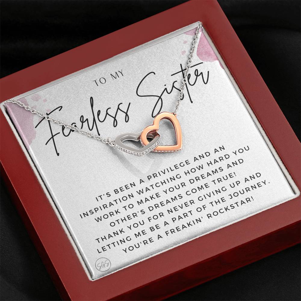 Fearless Sister 0705E Hearts Necklace