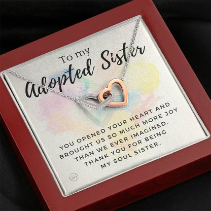 Adoption Day Gift for New Sister | Stuff Gina Says, Bonus Sister Necklace, Officially Forever Family, Unbiological Big Sis & Little Sis, Girl, Teen, 0709hH