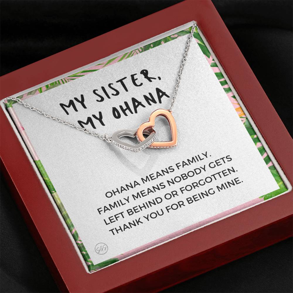 0929 ohana sister Hearts Necklace