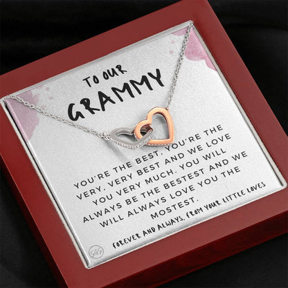 0928 To Grammy from Kids Hearts Necklace