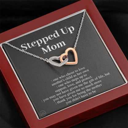 Stepped Up Mom | Gift for Stepmom, Bonus Mom, Stepmother, Mother's Day Present, Grandma, Second Mama, From Step Daughter Son, Christmas, Birthday, Foster 1105aH