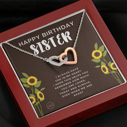 Sister Happy Bday 0707c Hearts Necklace