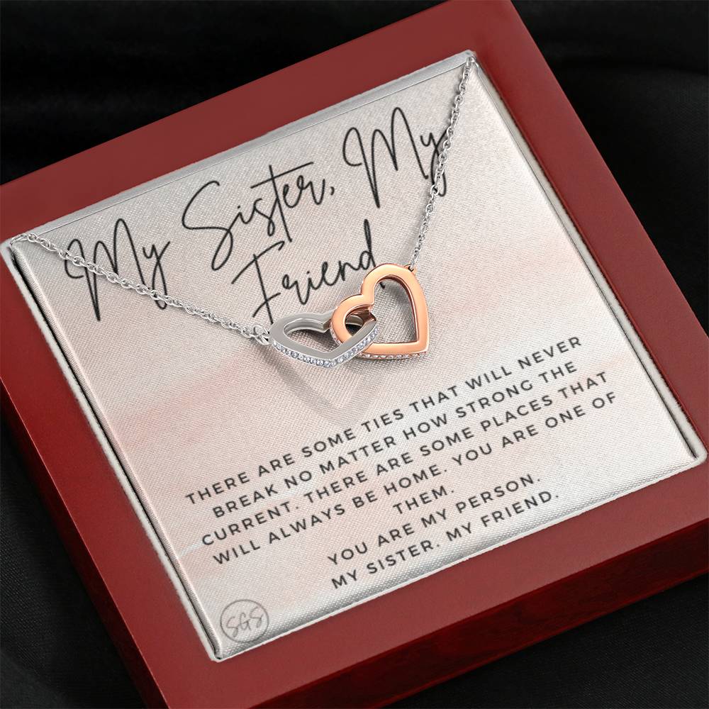 0625B My Sister, My Friend Hearts Necklace