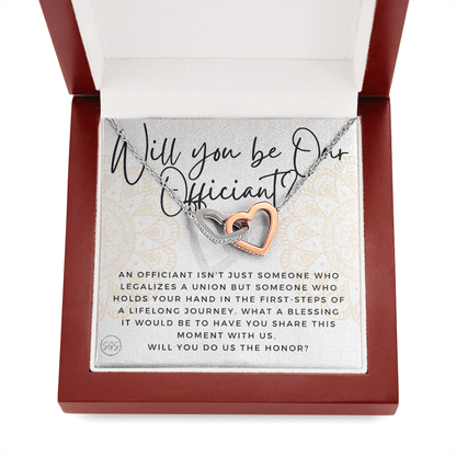 Wedding Officiant Proposal Gift | Will You Marry Us? Will You Be Our Officiant? For Friends, Best Friend Bestie Necklace Bridal Party 0817ahA