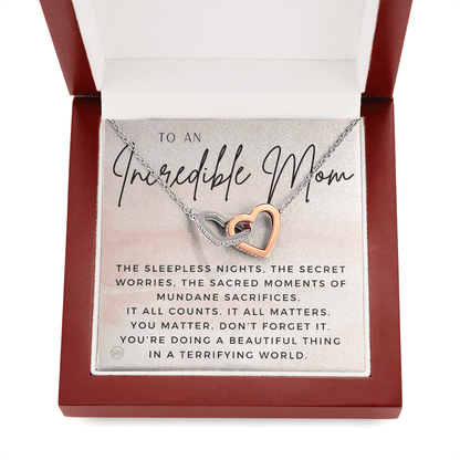 For An Incredible Mom | Gift for Mom, Christmas Gift, Mother's Day Necklace, From Daughter, Gift for New Mom, Pregnant Sister Gift 1112aaeHA